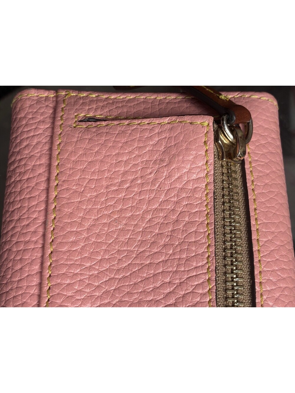 Dooney & Bourke Pink Pebbled Leather Trifold Wallet Coin Zip - Picture 9 of 9